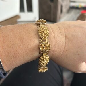 4/$100 textured 1960 Gold vintage Bracelet 7 inches